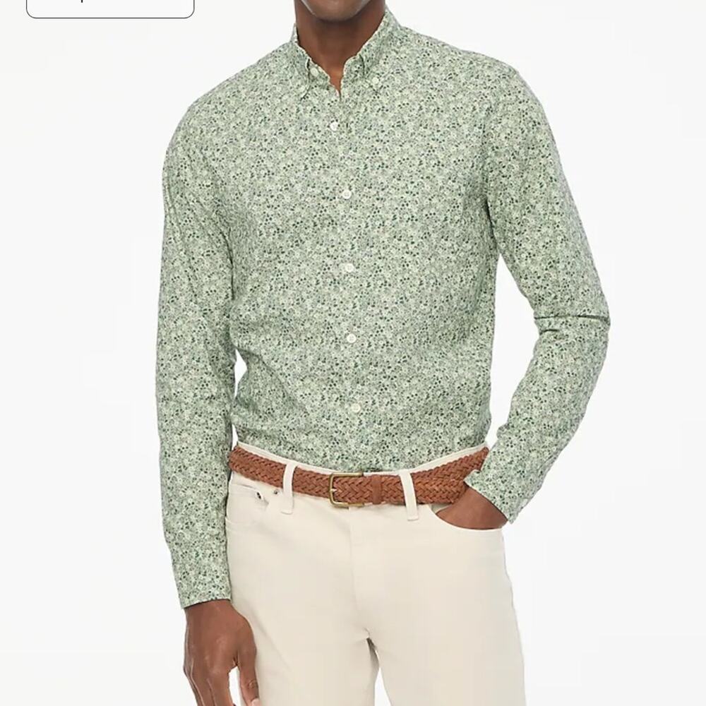 J.Crew Classic flex casual shirt Light Mint Multi